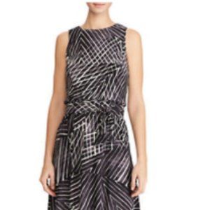R. Lauren Feliana Sleeveless Printed MIDI Dress